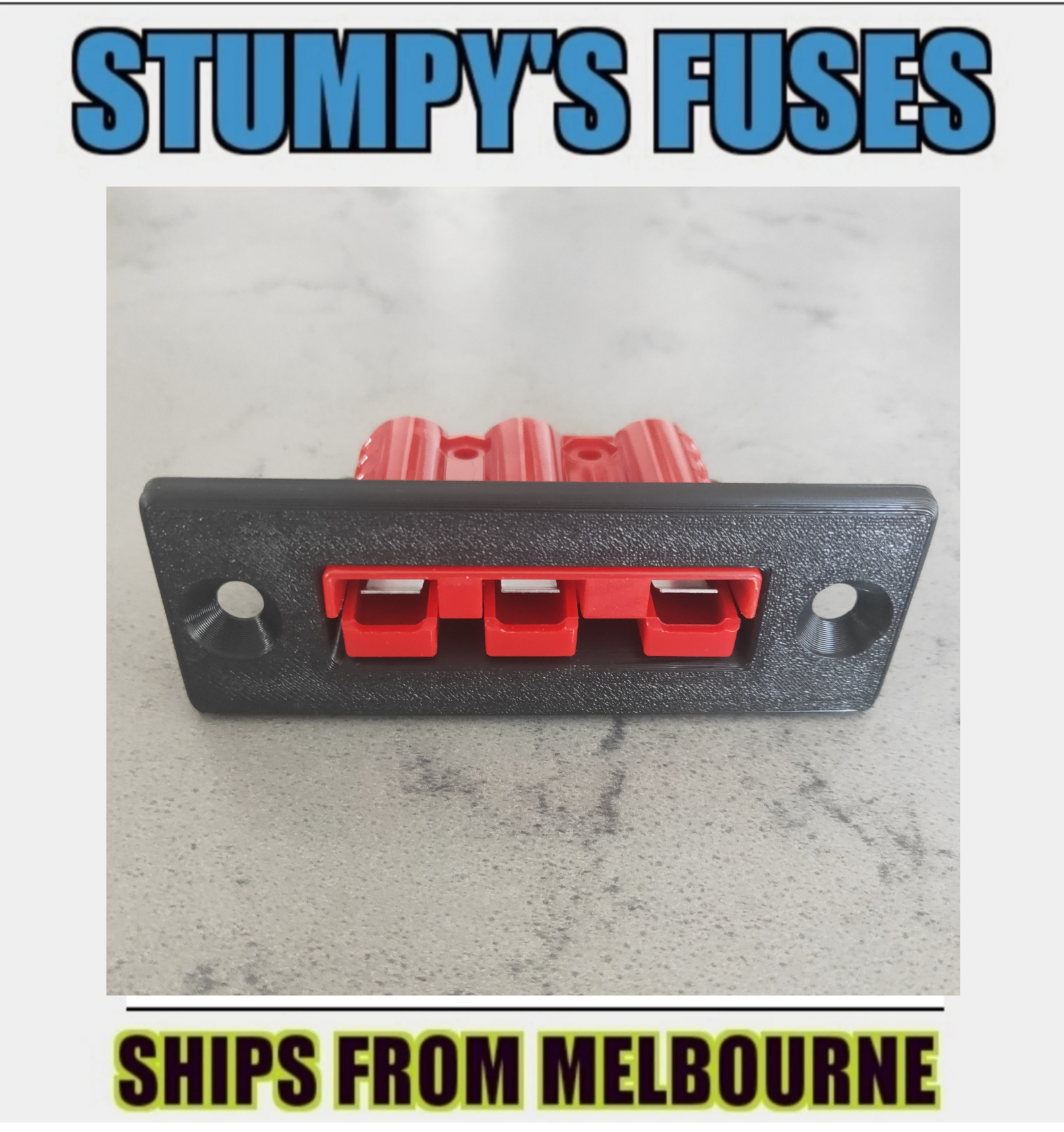 Flush Mount 3-Way Housing Panel with Pair of red 50A Anderson Plugs free postage on this item