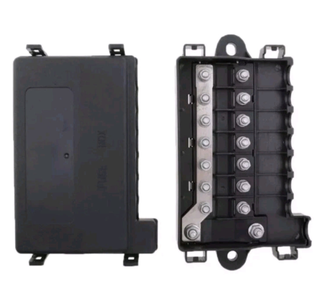 7 way MIDI Fuse Holder Kit with Mega Fuse Inlet | 12V/24V with fuses lugs and heat shrink free postage