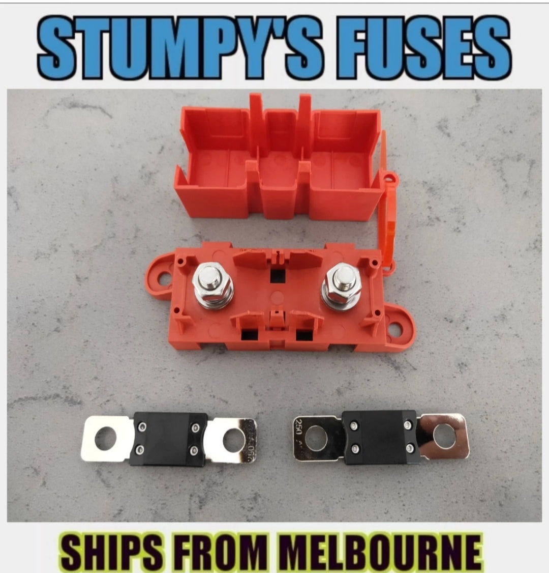 Red Heavy Duty Mega Fuse Holder with 2 x ANM Fuses Spend $30 and receive free postage