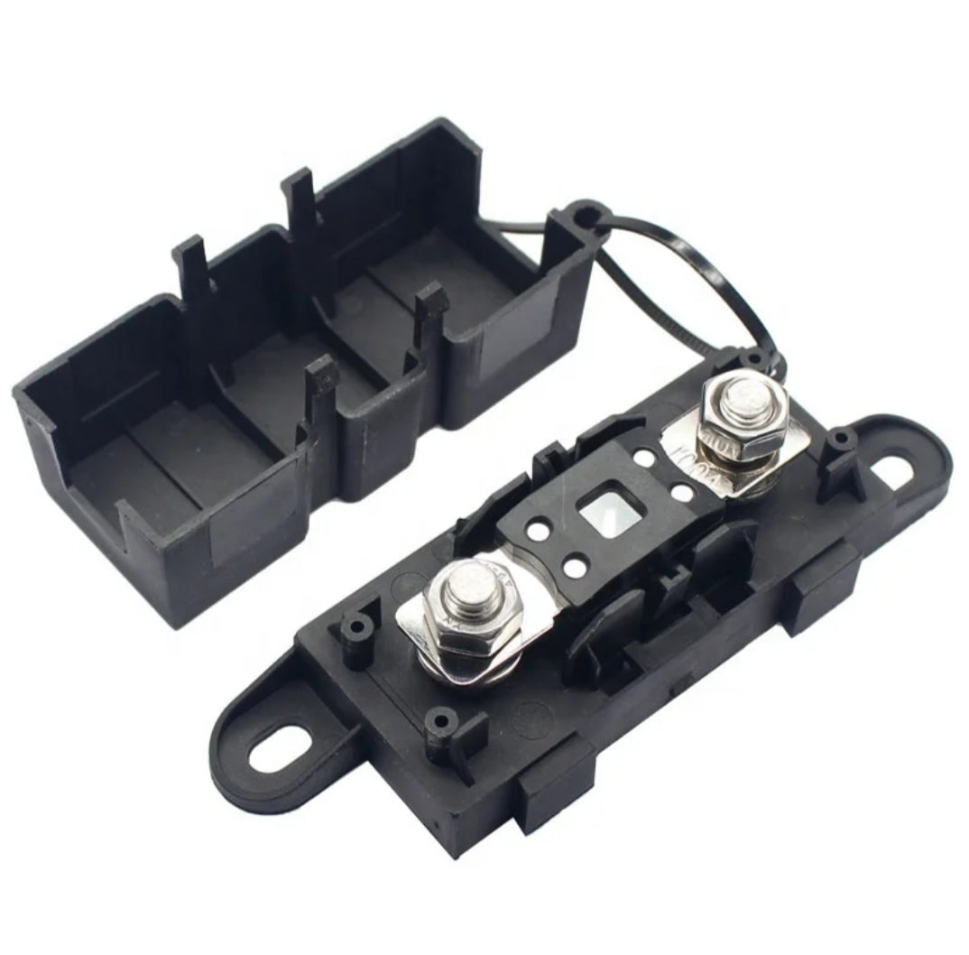 Black Heavy Duty Mega Fuse Holder with 2 x ANM Fuses