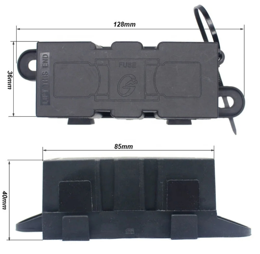 2 Black Heavy Duty Mega Fuse Holder with 3 x ANM Fuses Spend $30 and receive free postage