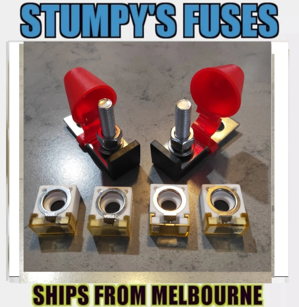 2 X Marine Rated Battery Fuse Holders M8 Stud Kit with 4 Fuses free shipping on this item