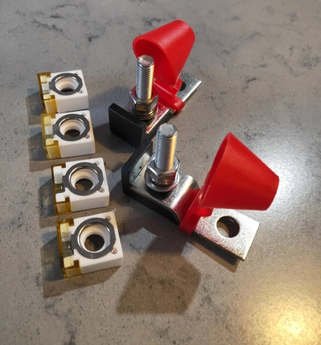 2 X Marine Rated Battery Fuse Holders M8 Stud Kit with 4 Fuses free shipping on this item