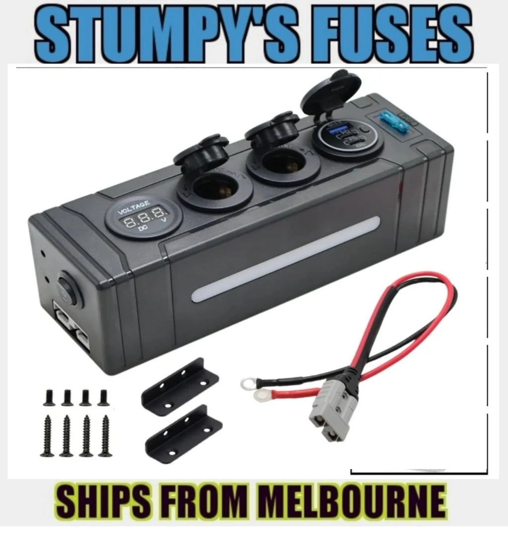 12V / 24V Slimline Power Distribution Hub with QC3.0 USB & Digital Voltmeter free shipping on this item