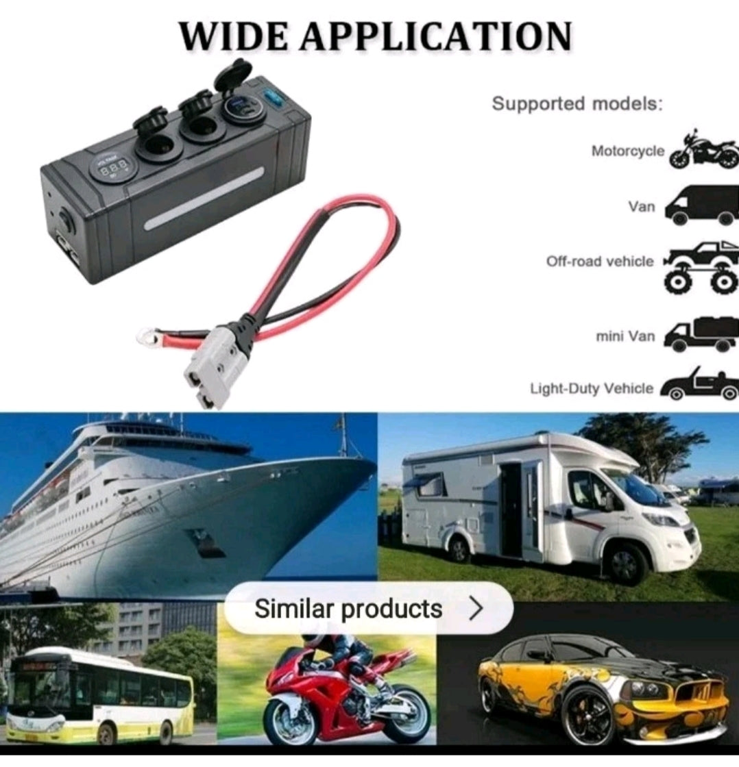 12V / 24V Slimline Power Distribution Hub with QC3.0 USB & Digital Voltmeter free shipping on this item