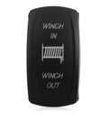 7-Pin Momentary Winch Rocker Switch - 12V 20A / 24V 10A Blue LED Laser Etched