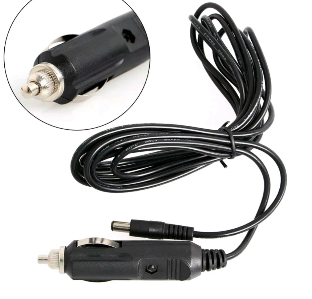12V DC Car Cigarette Lighter to 5.5mm x 2.1mm Barrel Jack TV Power Cable (1.3m)
