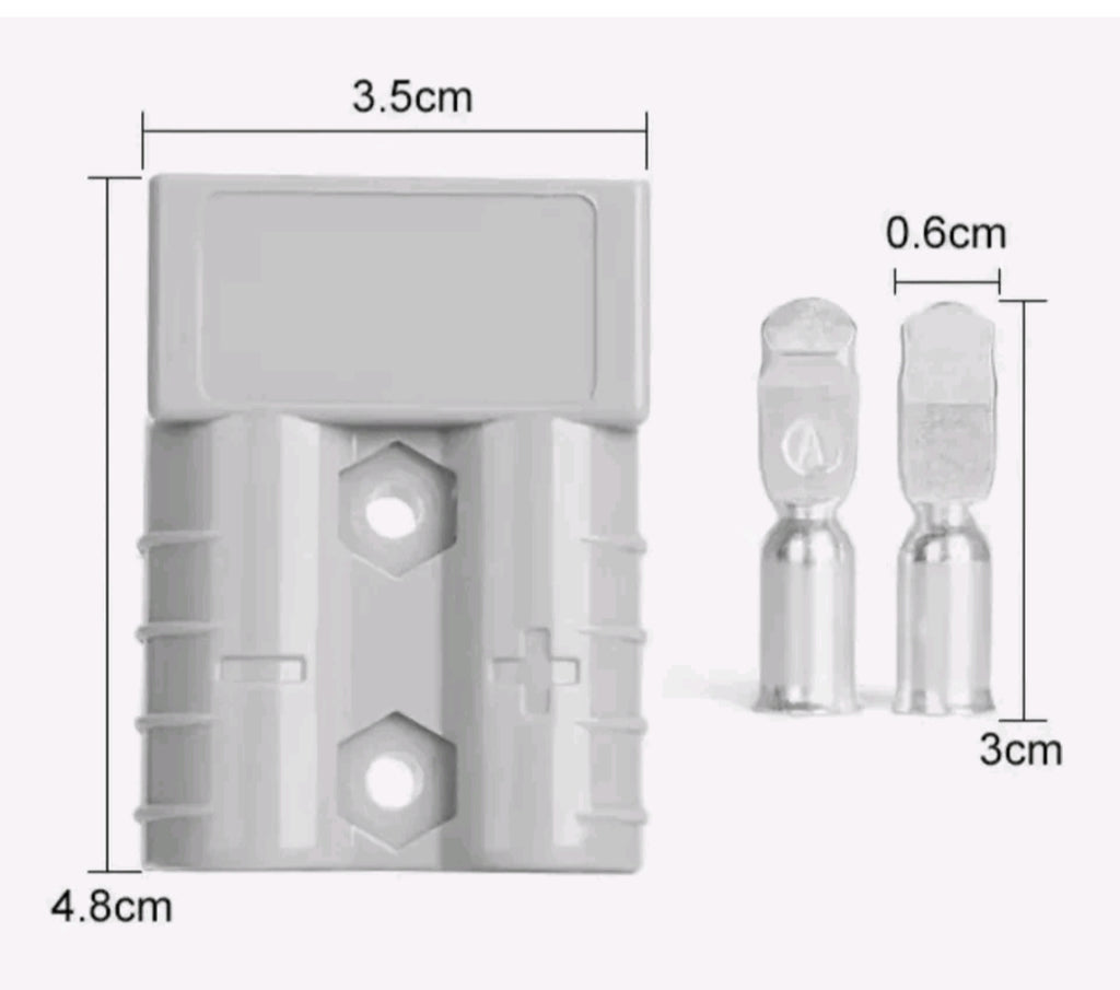 50A SB50 Anderson Style Power Connector Plug Kit – Grey (Fits 6 AWG Wire)