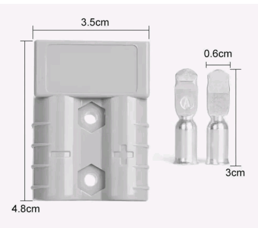 50A SB50 Anderson Style Power Connector Plug Kit – Grey (Fits 6 AWG Wire)