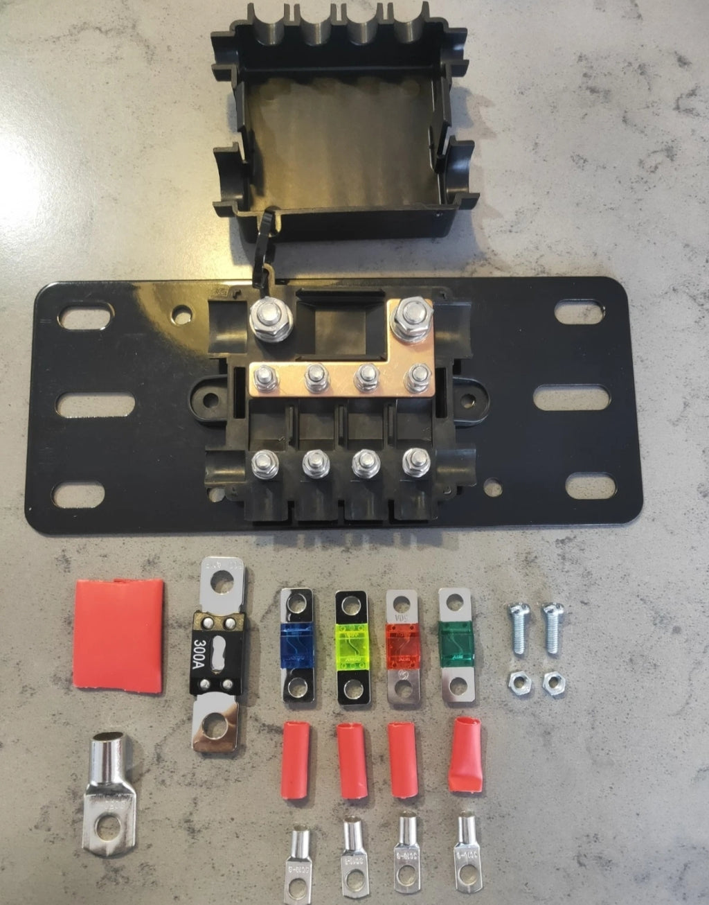 Battery top mount 5-Way Multi-Pole MIDI & MEGA Fuse Box | 12V High-Current Distribution Block