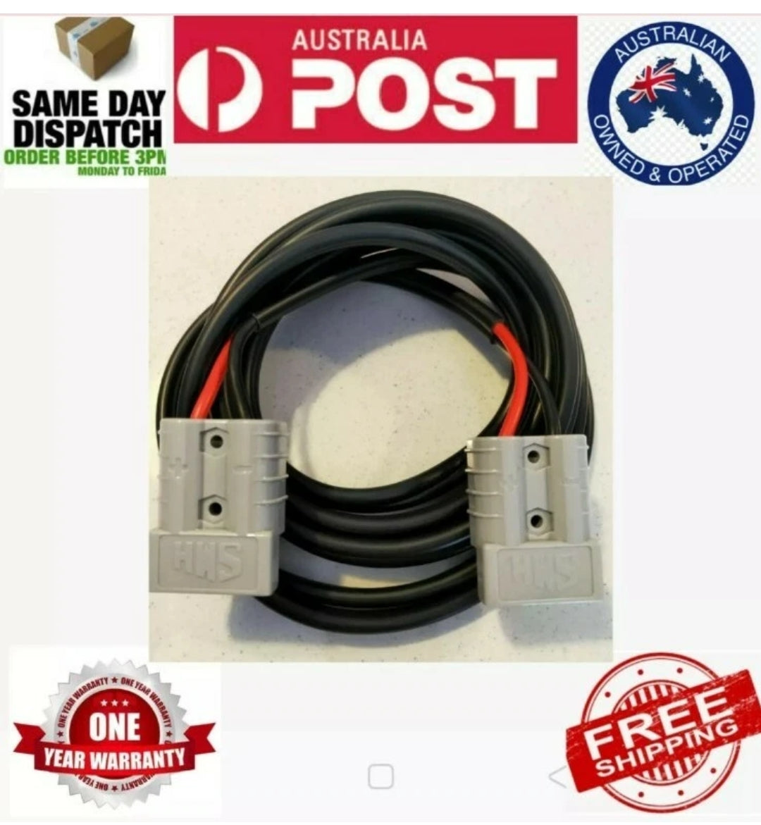 1 meter 40A Anderson Style Extension Lead –  12V/24V Dual Battery Cable Spend $30 and receive free postage
