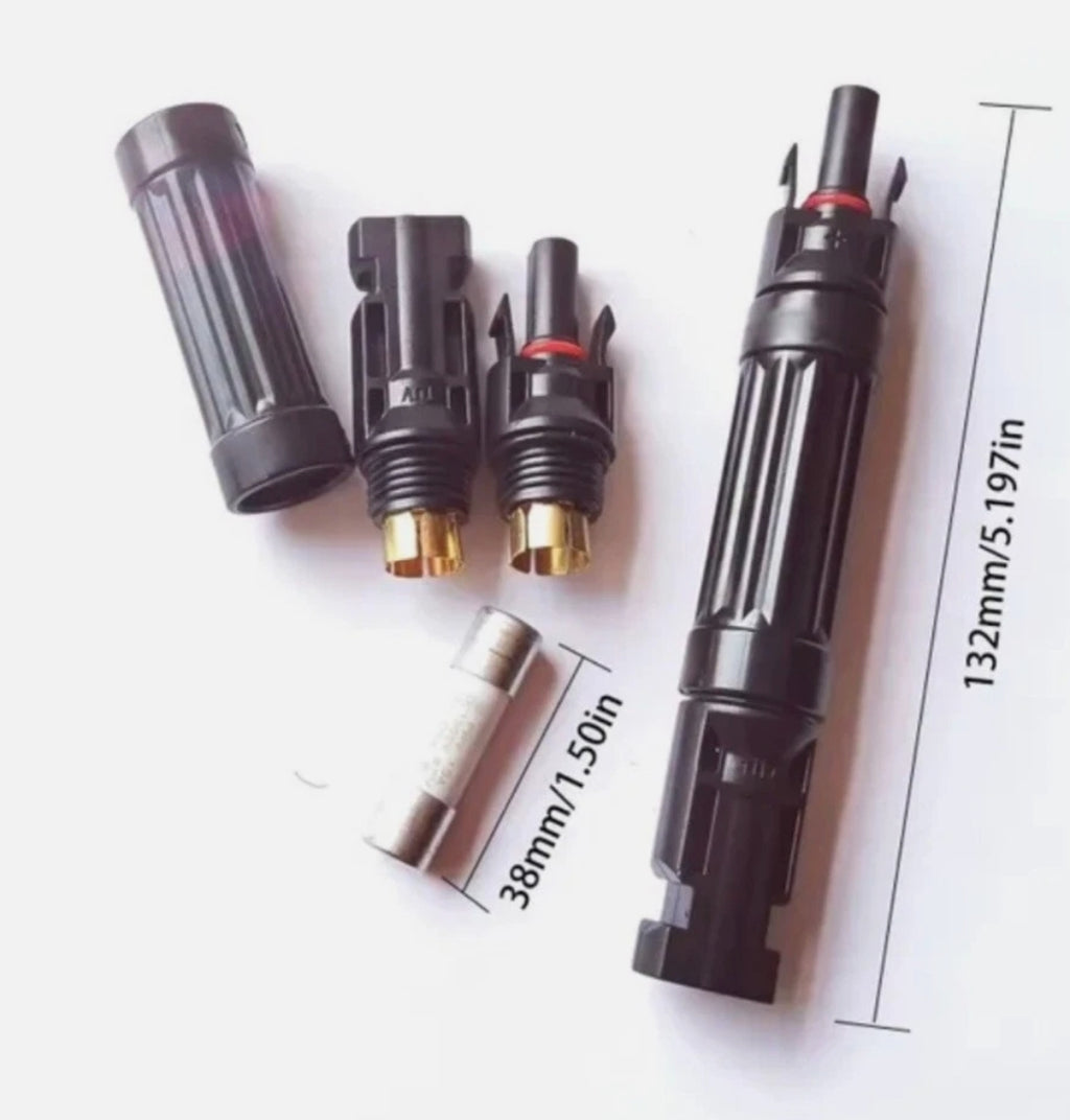 MC4 Waterproof Inline Fuse Holder with Replaceable Solar PV Fuse (1000V DC) 10,15,20 and 30 amp available