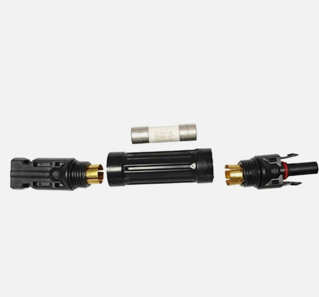 MC4 Waterproof Inline Fuse Holder with Replaceable Solar PV Fuse (1000V DC) 10,15,20 and 30 amp available