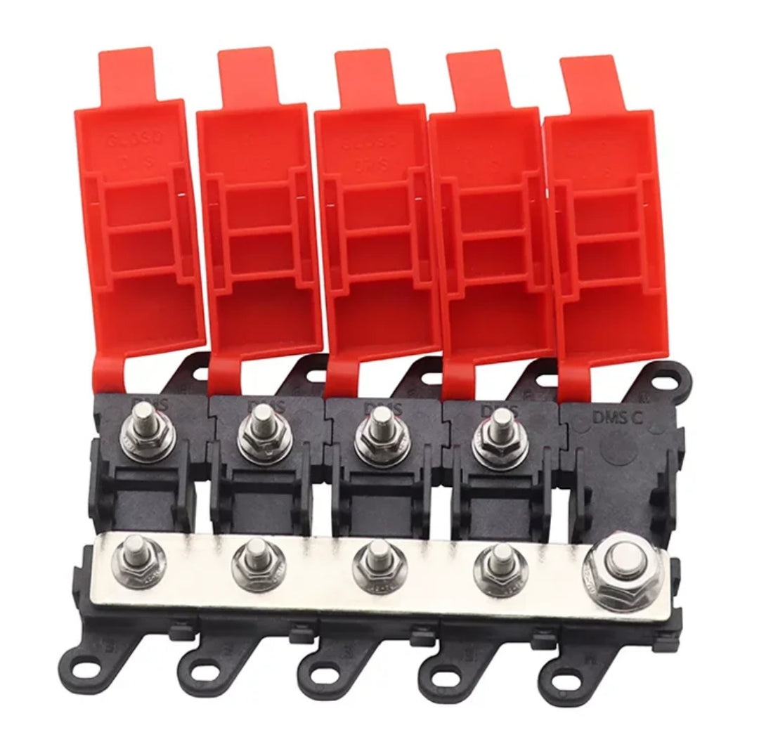 1 to 7 -Way MIDI Fuse Holder Distribution Block – 200A Heavy Duty Multi-Pole Power Distribution Kit