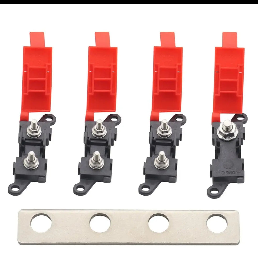 1 to 7 -Way MIDI Fuse Holder Distribution Block – 200A Heavy Duty Multi-Pole Power Distribution Kit