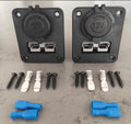 2 X 50A Anderson Style Plug & 12V Cigarette Socket Flush Mount Panel