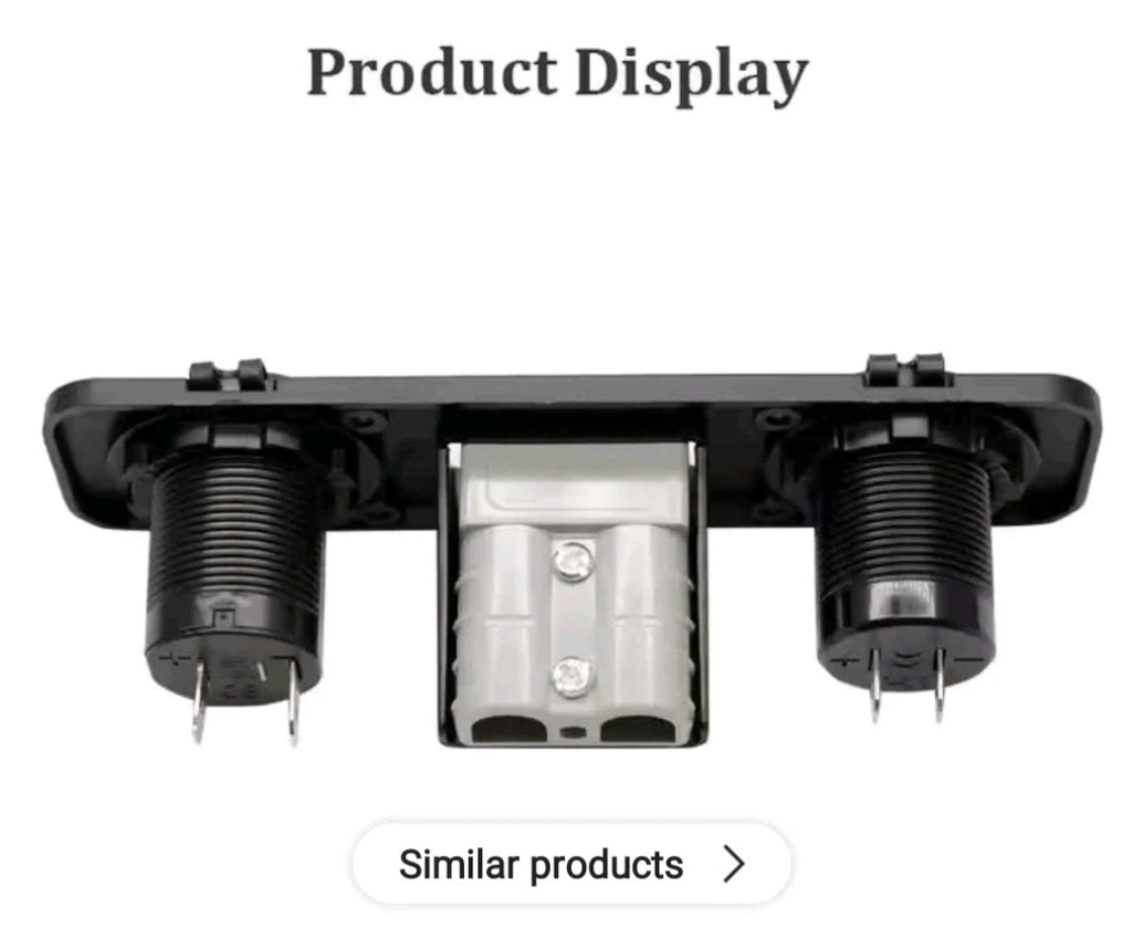 3-in-1 Flush Mount Power Panel - 50A Anderson Style Plug, Dual USB Charger & 12V Cigarette Socket