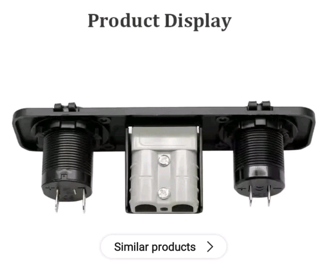 3-in-1 Flush Mount Power Panel - 50A Anderson Style Plug, Dual USB Charger & 12V Cigarette Socket
