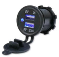 Waterproof Dual USB Charger Socket – 3.1A Flush Mount Power Outlet with Blue LED for Car, Marine Boat, RV & Motorcycle