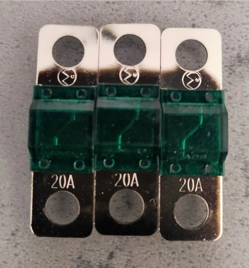3-Pack 20A MIDI Fuses | 20 Amp Bolt-Down Automotive Fuses