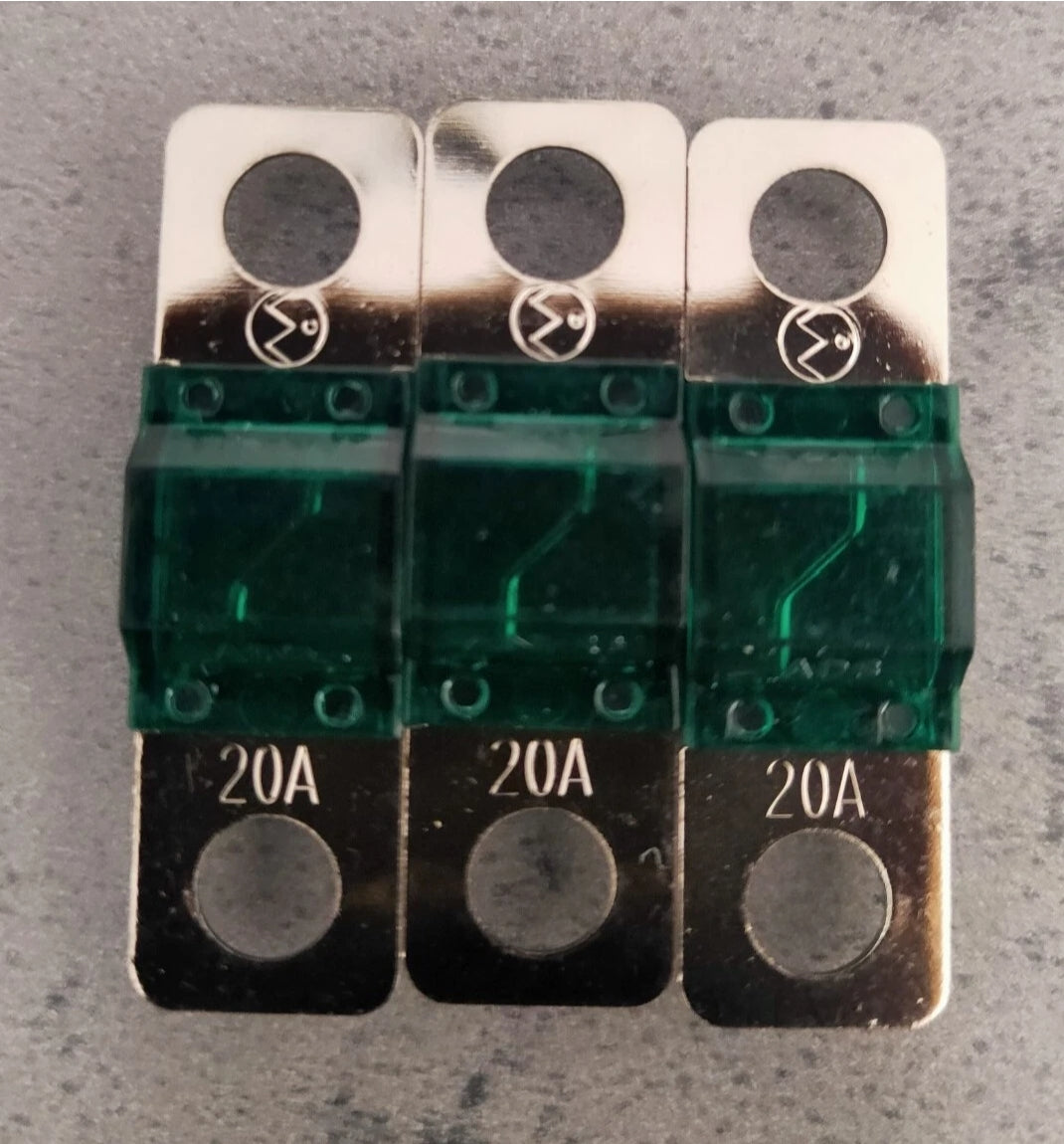 3-Pack 20A MIDI Fuses | 20 Amp Bolt-Down Automotive Fuses