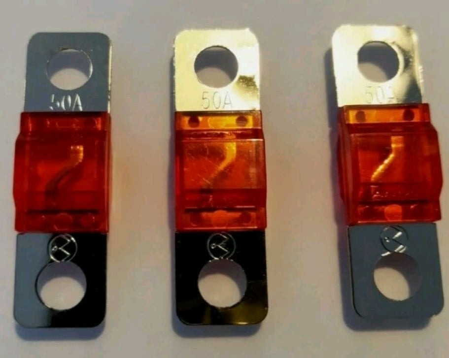 3-Pack 50A MIDI Fuses | 50 Amp Bolt-Down Automotive Fuses
