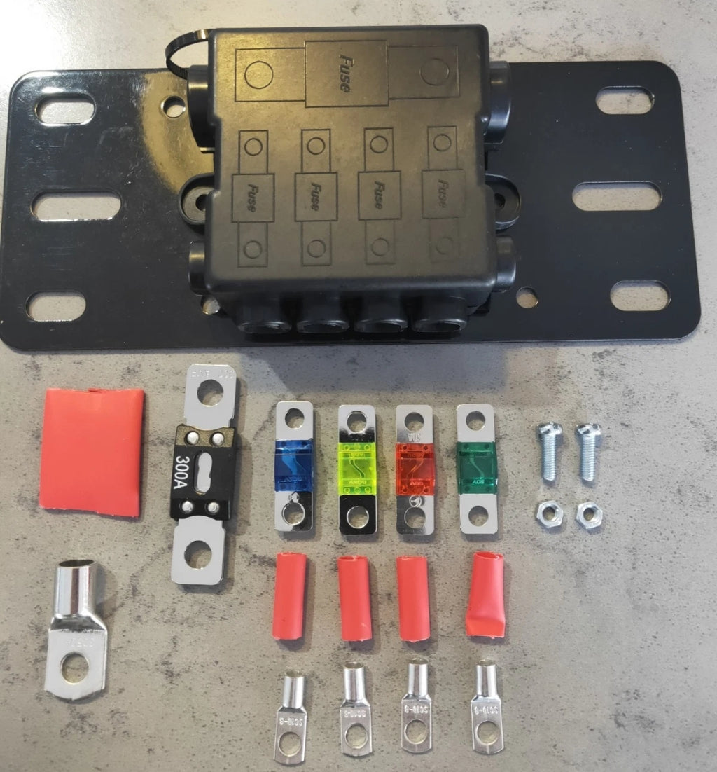 Battery top mount 5-Way Multi-Pole MIDI & MEGA Fuse Box | 12V High-Current Distribution Block