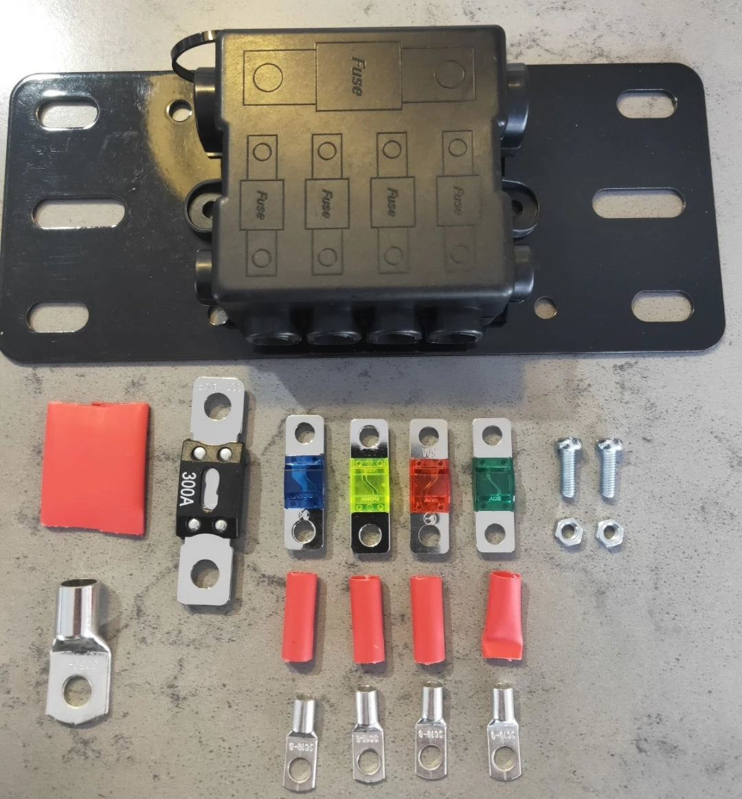Battery top mount 5-Way Multi-Pole MIDI & MEGA Fuse Box | 12V High-Current Distribution Block